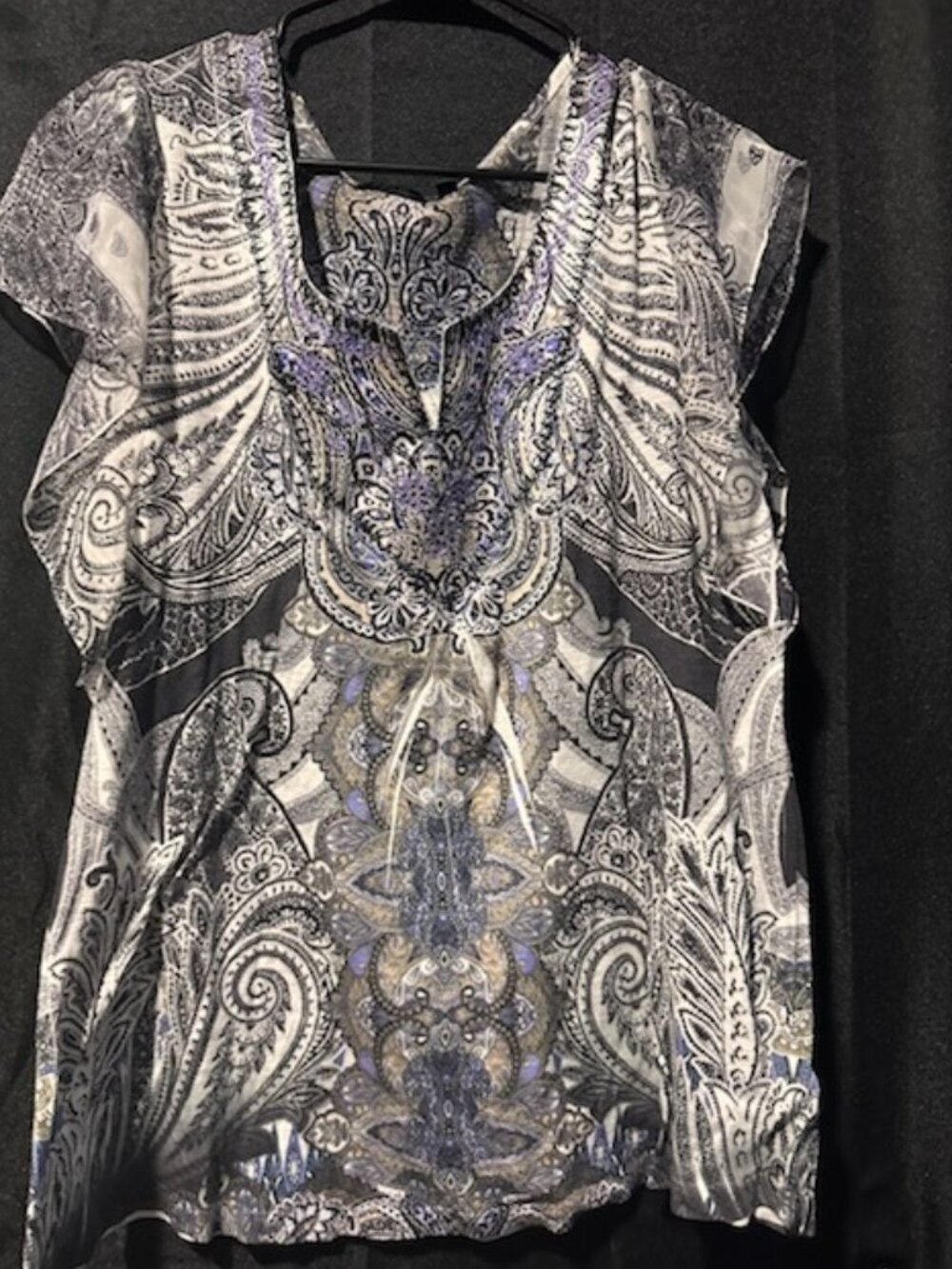 Apt. 9 Paisley Print Embellished Tunic Top – Size 0X